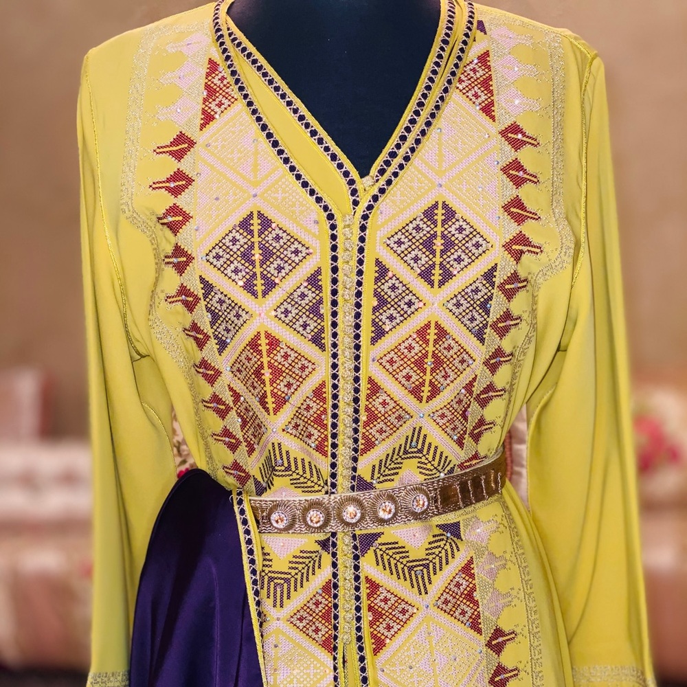 Caftan Kaftan Embroidered And Embedded With Stones - image 6